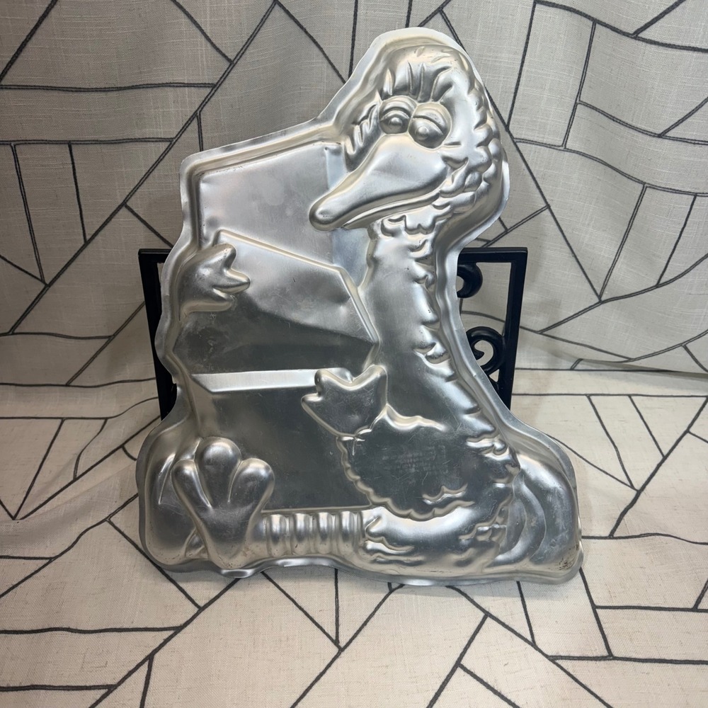 Wilton Cake Pan 13" Silver Big Bird Sesame Street Muppets 1977 Vintage 502-2065